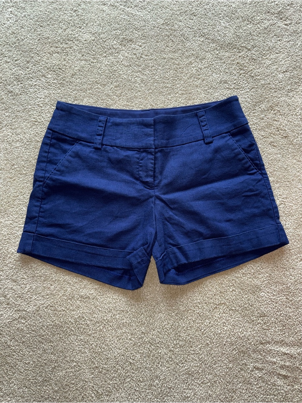Express Navy Tailored Cotton Blend Bermuda Shorts
